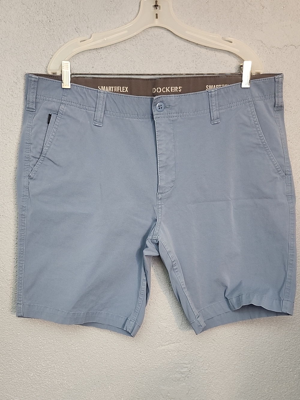 Dockers Men's Light Blue Flat Front Chino Shorts